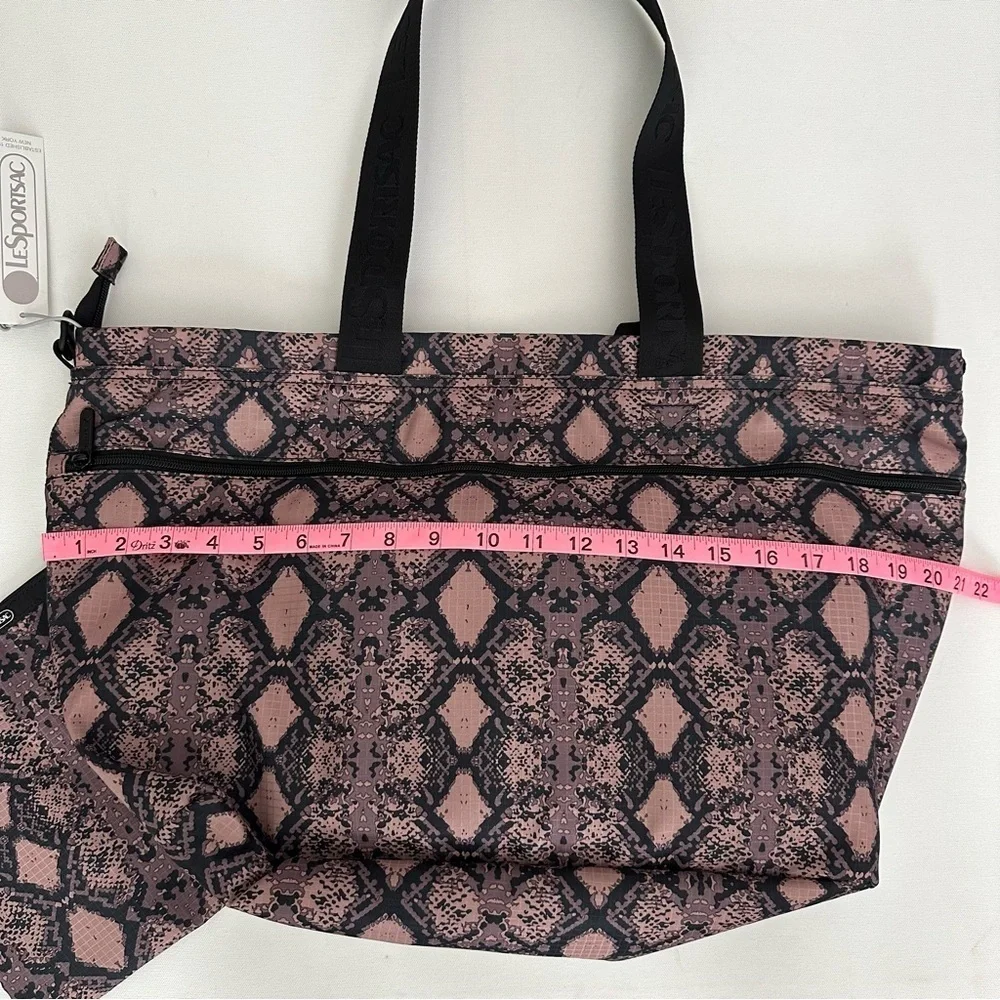 LeSportSac Carlin Baby Diaper Bag Tote in Mocha Python